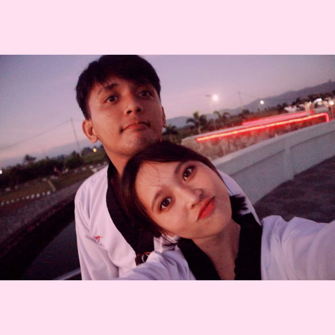 A rooftop selfie from Brenda and Marck's early years together