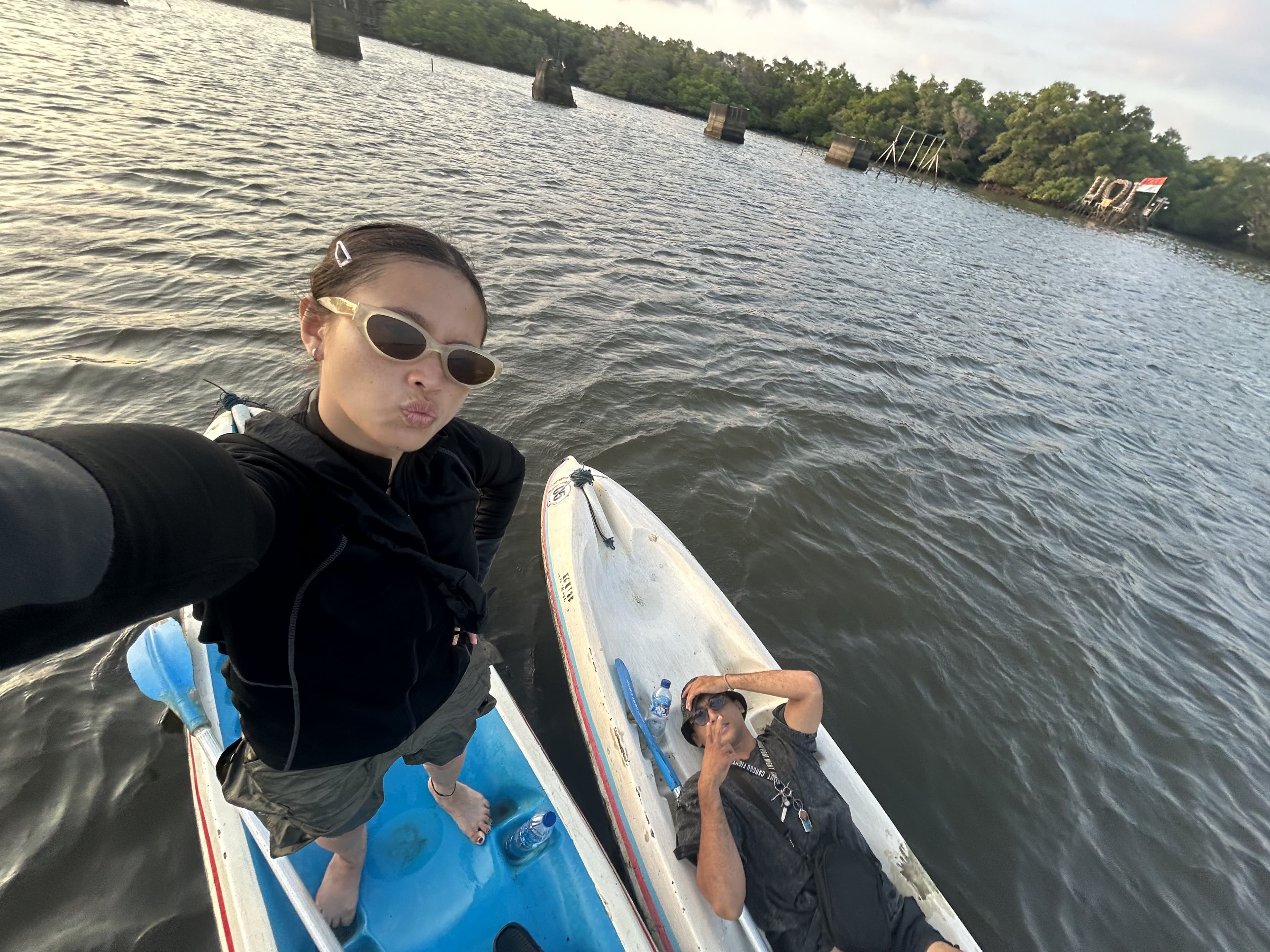 Brenda and Marck enjoying a peaceful boat ride together